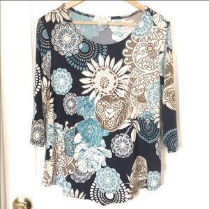 Rue JuJu Paisley Print Top Sz PL